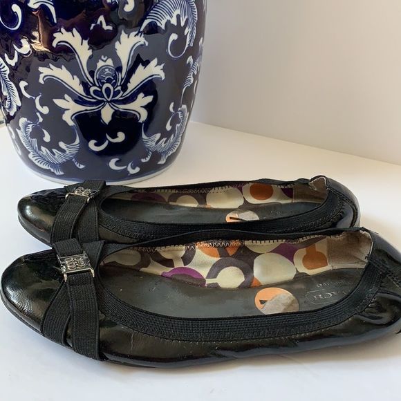 Coach shiny black ballet flats size 7 - Picture 3 of 5